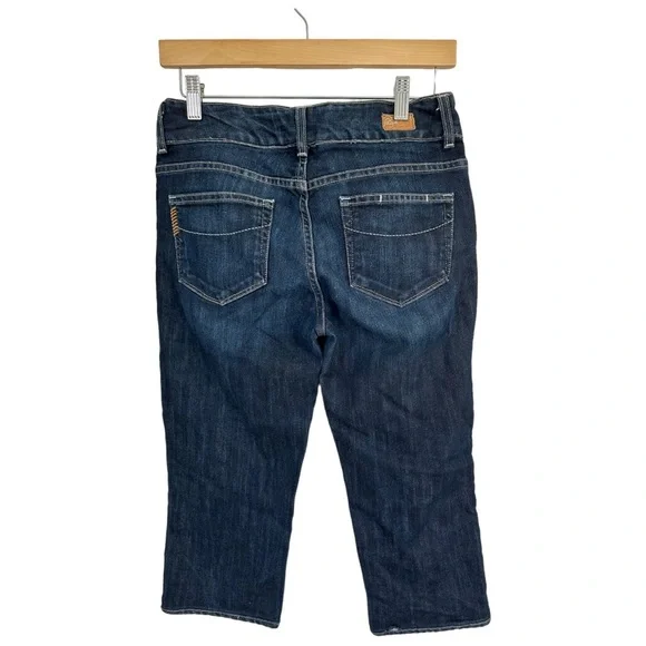 Paige Hidden Hills Premium Capri Double Button Dark Wash Crop Jeans Size 29 - Picture 4 of 15